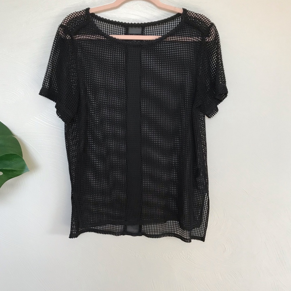 rag & bone Black Mesh Knit Top - Picture 8 of 9